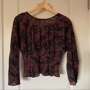 Print Long Sleeve Blouse